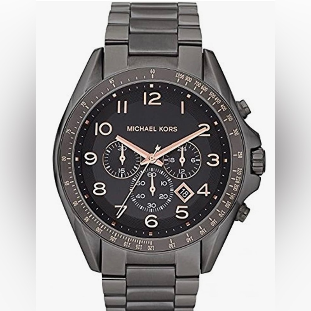 Michael Kors gunmetal oversized watch